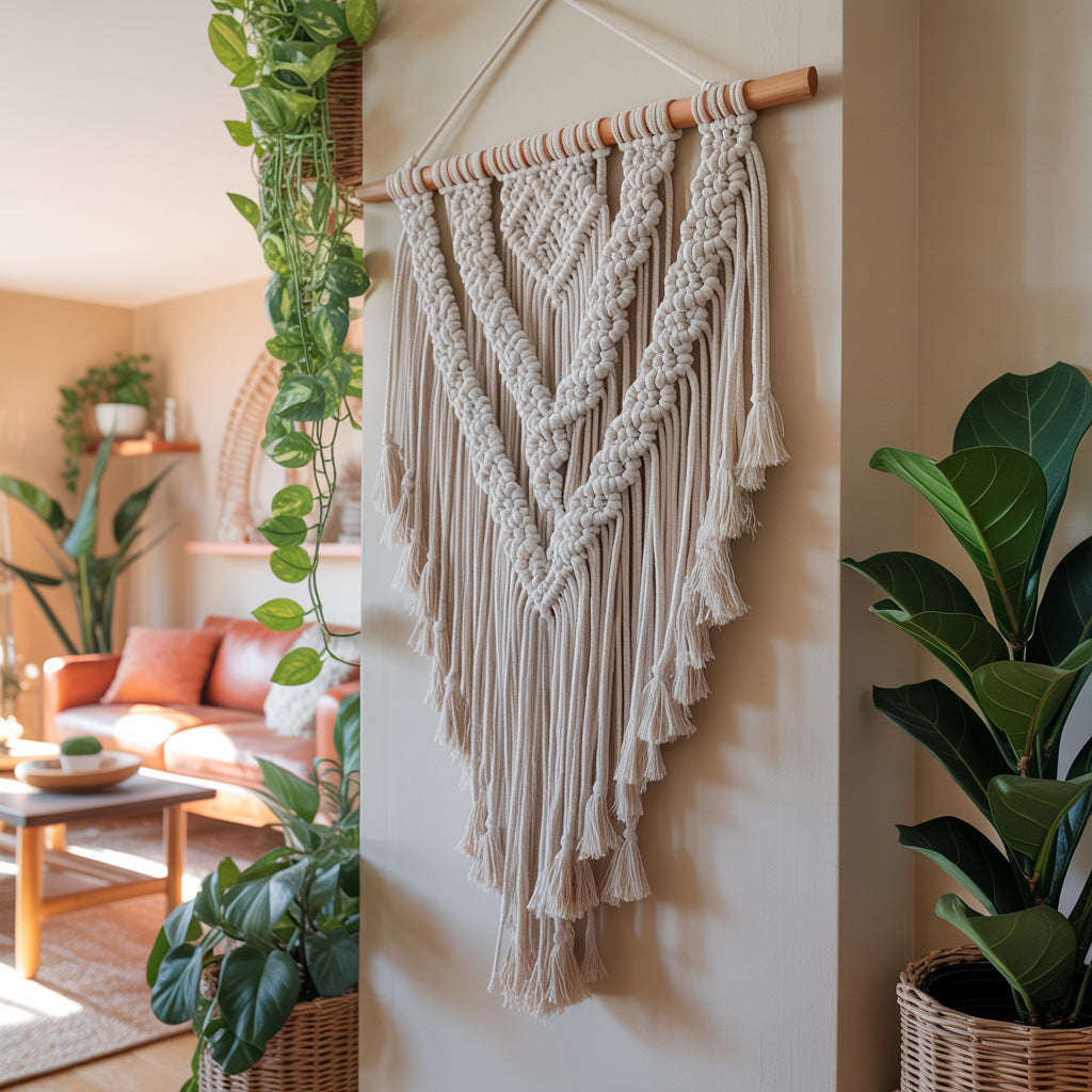 Macramé wanddecoratie